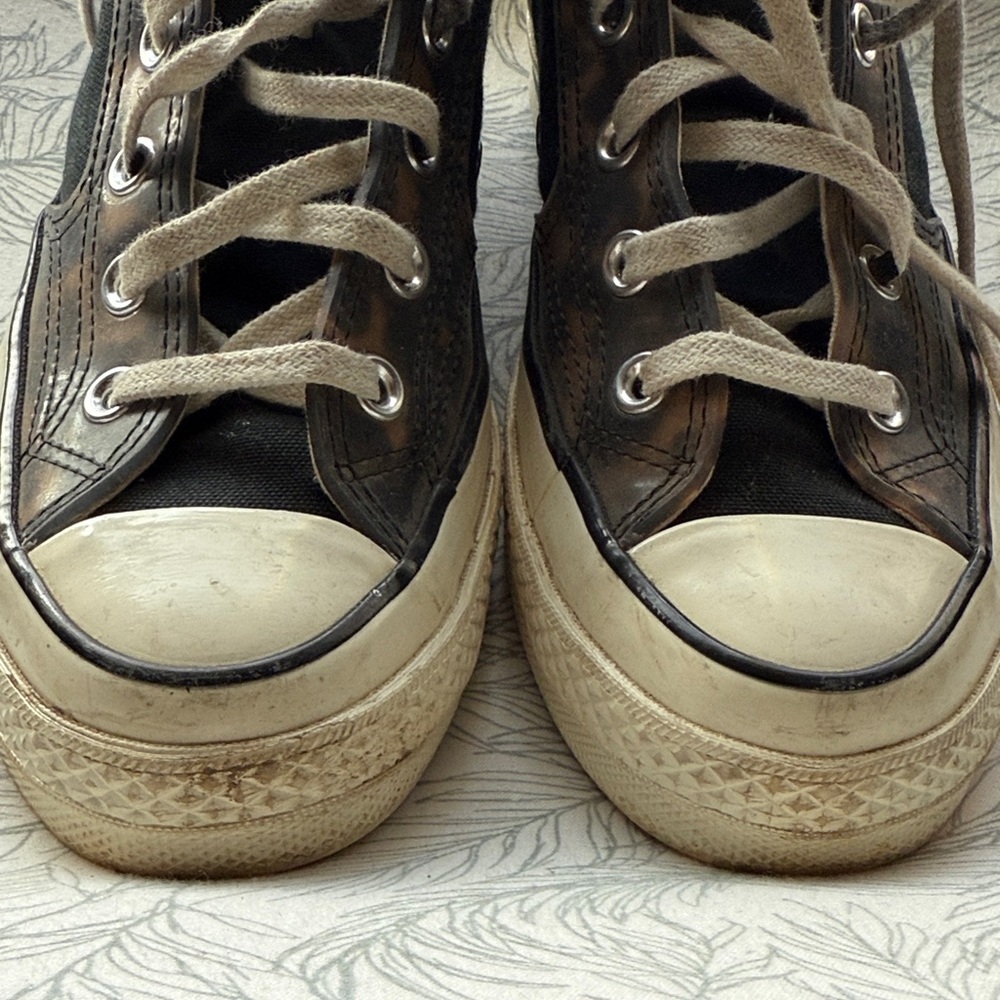 Converse Black and Brown High-Top Sneakers - Picture 7 of 9